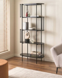 Beliani 4 Tier Bookcase Oreana 172 Cm Black - thumbnail 2