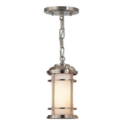 Stylish Outdoor Ip44 1 Bulb Brushed Steel Led Lantern