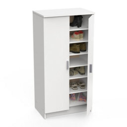 FurniComp LTD Furnicomp Milano White 21 Pair Shoe Storage Cabinet With Doors - thumbnail 6