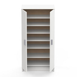 FurniComp LTD Furnicomp Milano White 21 Pair Shoe Storage Cabinet With Doors - thumbnail 3
