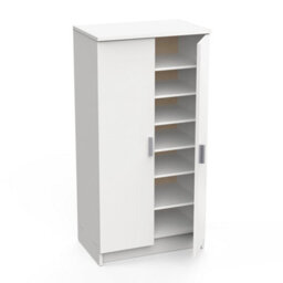 FurniComp LTD Furnicomp Milano White 21 Pair Shoe Storage Cabinet With Doors - thumbnail 5