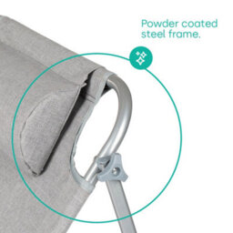 Livivo Folding Chair Sun Lounger With Canopy Sunshade, Grey - thumbnail 6