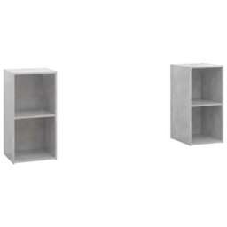 Berkfield Tv Cabinets 2 Pcs Concrete Grey 72X35X36.5 Cm Engineered Wood - thumbnail 2