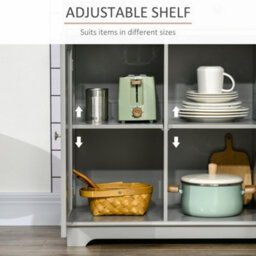 Homcom Sideboard Buffet Cabinet With Storage Cabinets And Drawers, Grey - thumbnail 5