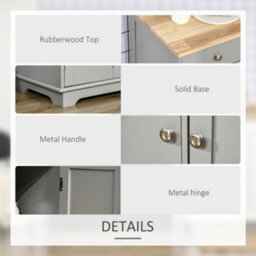 Homcom Sideboard Buffet Cabinet With Storage Cabinets And Drawers, Grey - thumbnail 6
