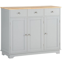 Homcom Sideboard Buffet Cabinet With Storage Cabinets And Drawers, Grey - thumbnail 2