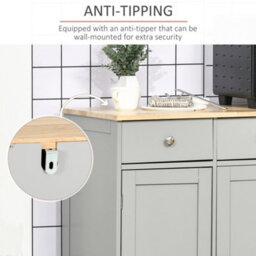Homcom Sideboard Buffet Cabinet With Storage Cabinets And Drawers, Grey - thumbnail 7