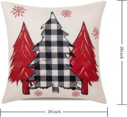Amorly 4Pcs Red Christmas Throw Pillow Covers, 18X18In Cushion Cases With Joy Snowflake Motifs, Festive Decor For Sofa Couch Home Display - thumbnail 2