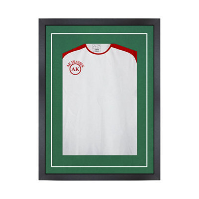 AK Frames 70X50Cm Junior Matte Black Football Shirt Frame - 3D Deep Box With Emerald Mount - 50X34Cm Shirt Window - Diy Kit - image 1