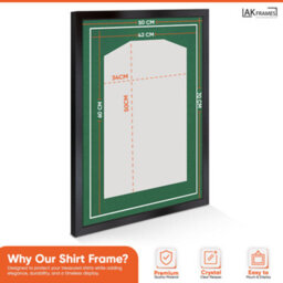 AK Frames 70X50Cm Junior Matte Black Football Shirt Frame - 3D Deep Box With Emerald Mount - 50X34Cm Shirt Window - Diy Kit - thumbnail 3