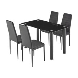 Bravich Black Glass Dining Table 120Cm And  Set Of 4 Chairs - thumbnail 5