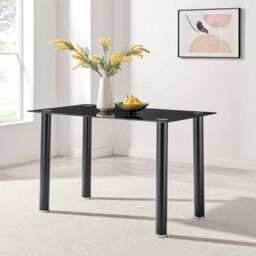 Bravich Black Glass Dining Table 120Cm And  Set Of 4 Chairs - thumbnail 3