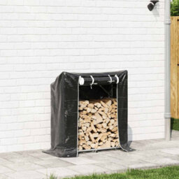 Walplus Vidaxl Firewood Rack With Rain Cover 100.5X40.5X110.5 Cm Galvanised Steel - thumbnail 3