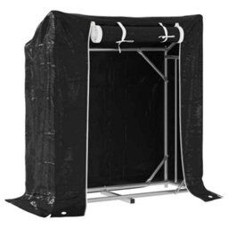 Walplus Vidaxl Firewood Rack With Rain Cover 100.5X40.5X110.5 Cm Galvanised Steel - thumbnail 2
