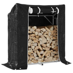 Walplus Vidaxl Firewood Rack With Rain Cover 100.5X40.5X110.5 Cm Galvanised Steel - thumbnail 1
