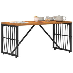 Walplus Outdoor Table Black 80 X 40 X 40 Cm Steel And Poly Rattan - thumbnail 3