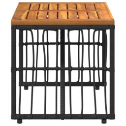 Walplus Outdoor Table Black 80 X 40 X 40 Cm Steel And Poly Rattan - thumbnail 6