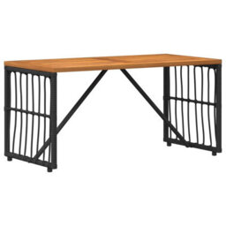 Walplus Outdoor Table Black 80 X 40 X 40 Cm Steel And Poly Rattan - thumbnail 7