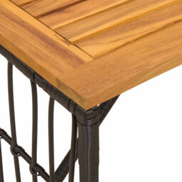 Walplus Outdoor Table Black 80 X 40 X 40 Cm Steel And Poly Rattan - thumbnail 9