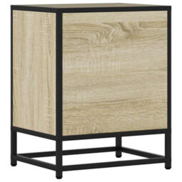 Berkfield Bedside Cabinet Sonoma Oak 40X31X50 Cm Engineered Wood And Metal - thumbnail 8