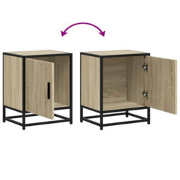 Berkfield Bedside Cabinet Sonoma Oak 40X31X50 Cm Engineered Wood And Metal - thumbnail 9
