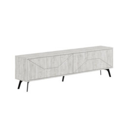 "Decortie Dune Modern Tv Unit Multimedia Centre With Storage Stylish Tv Cabinet 65"" Tvs Ancient White 180Cm" - thumbnail 2