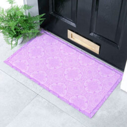 Native Natural Lilac Flower Pattern Indoor & Outdoor Doormat - 70X40Cm - thumbnail 1