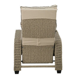 Patio Rattan Recliner Lounger Sofa With Soft Cushion, 170 Degree Adjustable Backrest And Footrest Support 150Kg - thumbnail 3