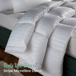 Opulent Home 4.5 Tog Summer Duvet - Hotel Quality Striped Microfibre Quilt, Lightweight & Breathable - thumbnail 3