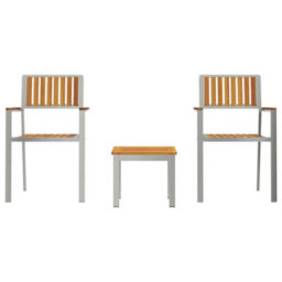 Berkfield Modern Garden Dining Set With Cushion 3 Pcs Brown Solid Acacia Wood - thumbnail 7