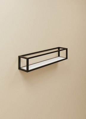 Cosmic Shelf With Towel Rail, Black Matt, Wall-Mounted, 55 Cm. Collection The Grid - image 1