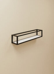 Cosmic Shelf With Towel Rail, Black Matt, Wall-Mounted, 55 Cm. Collection The Grid - thumbnail 1