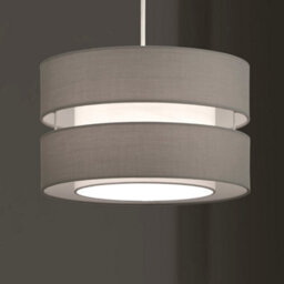 K Living Layer Fabric Ceiling Pendant Light Shade Grey - thumbnail 3