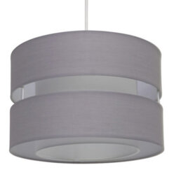 K Living Layer Fabric Ceiling Pendant Light Shade Grey - thumbnail 1