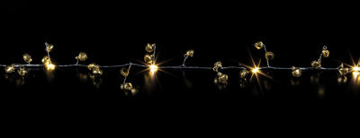 Premier Decorations Limited 20 Led Gold Bell Beaded Christmas Garland 1.9M Warm White Lights Battery Operated - image 1