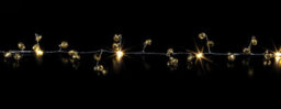 Premier Decorations Limited 20 Led Gold Bell Beaded Christmas Garland 1.9M Warm White Lights Battery Operated