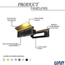 "UAP Limited Uap Doormaster 12"" Gold Letterplate- Internal & External Letter Box For Upvc, Composite & Wooden 20-40mm Doors" - thumbnail 4