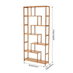Thehotsale Wooden 7-Tier Bookcase Display Stand Storage Natural - thumbnail 8