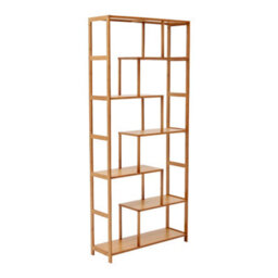 Thehotsale Wooden 7-Tier Bookcase Display Stand Storage Natural - thumbnail 3