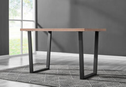Furniturebox Uk Kylo Brown Wood Effect Dining Table & 4 Grey Pesaro Silver Chairs - thumbnail 7