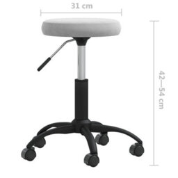 Berkfield Office Swivel Chair Light Grey Velvet - thumbnail 7