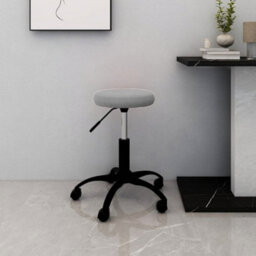 Berkfield Office Swivel Chair Light Grey Velvet - thumbnail 1