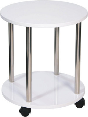 Spot On Dealz Small Bedside Table 2 Tier Living Room Tables Square Coffee Narrow End Occasional Tables Contemporary Wooden Nightstand White - image 1