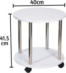 Spot On Dealz  Small Bedside Table 2 Tier Living Room Tables Square Coffee Narrow End Occasional Tables Contemporary Wooden Nightstand White - thumbnail 2