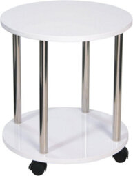 Spot On Dealz  Small Bedside Table 2 Tier Living Room Tables Square Coffee Narrow End Occasional Tables Contemporary Wooden Nightstand White - thumbnail 1