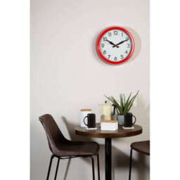 Orsina Red Metal Lined Rim Wall Clock - thumbnail 2