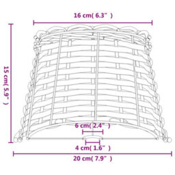 Vidaxl Lamp Shade Brown 20X15 Cm Wicker Lamp Shades - thumbnail 9