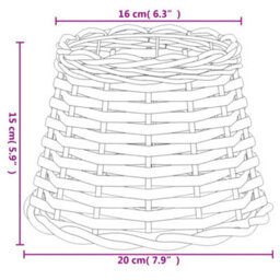 Vidaxl Lamp Shade Brown 20X15 Cm Wicker Lamp Shades - thumbnail 6