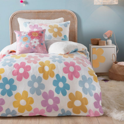 Bedlam Retro Flower Fleece Duvet Cover Set - image 1