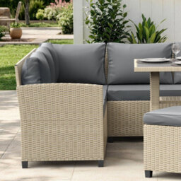 Vonhaus Rattan Garden Furniture Set, 9 Seater Outdoor Dining Set With Sofa, Table & Stools, 9 Person Rattan Patio Sofa Set, Kos - thumbnail 6